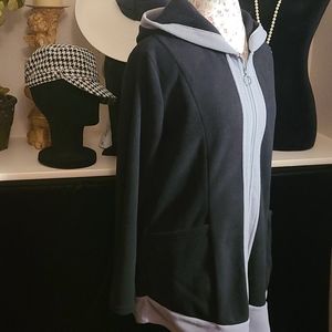 Timeson black & gray zipper jacket size large